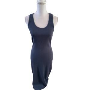 House of Harlow 1960 Ribbed Knit Maxi Tank Dress Slate Blue M